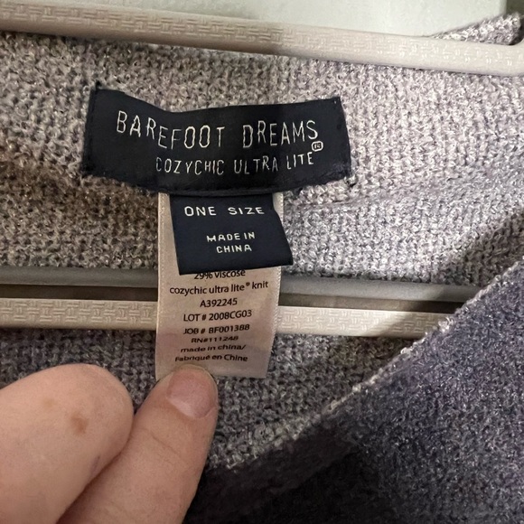 Barefoot Dream CozyChic ultra lite striped super soft poncho sweater - Picture 3 of 5